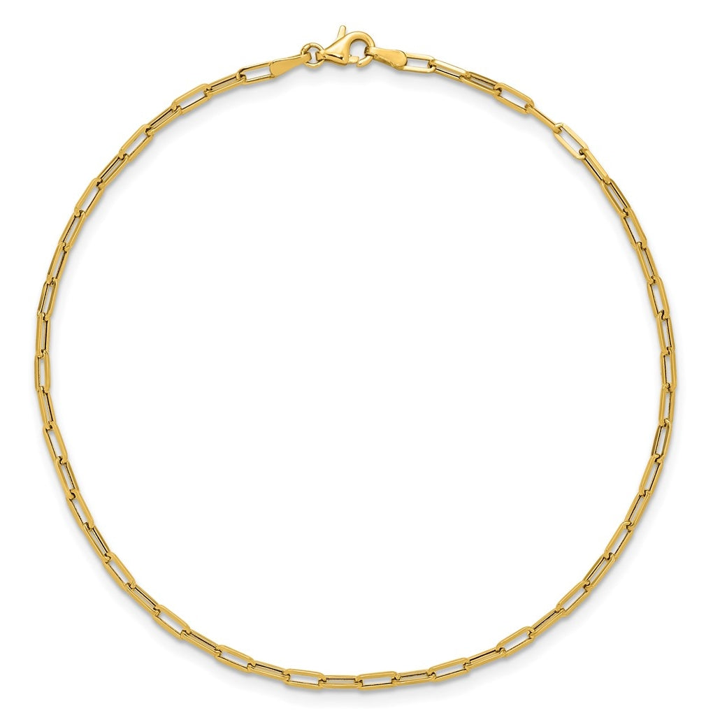 14K Polished Paperclip Anklet