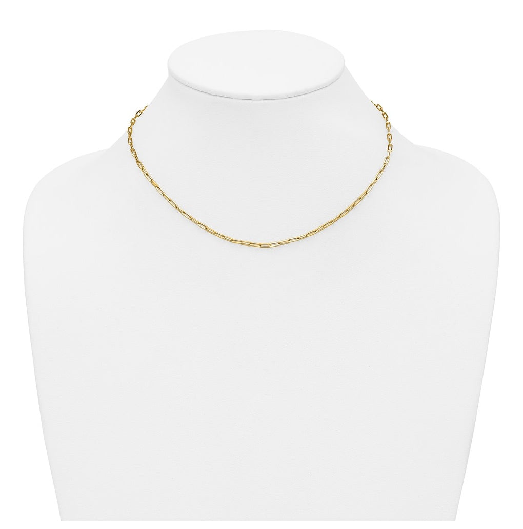 14k Yellow Gold Polished Paperclip Necklace