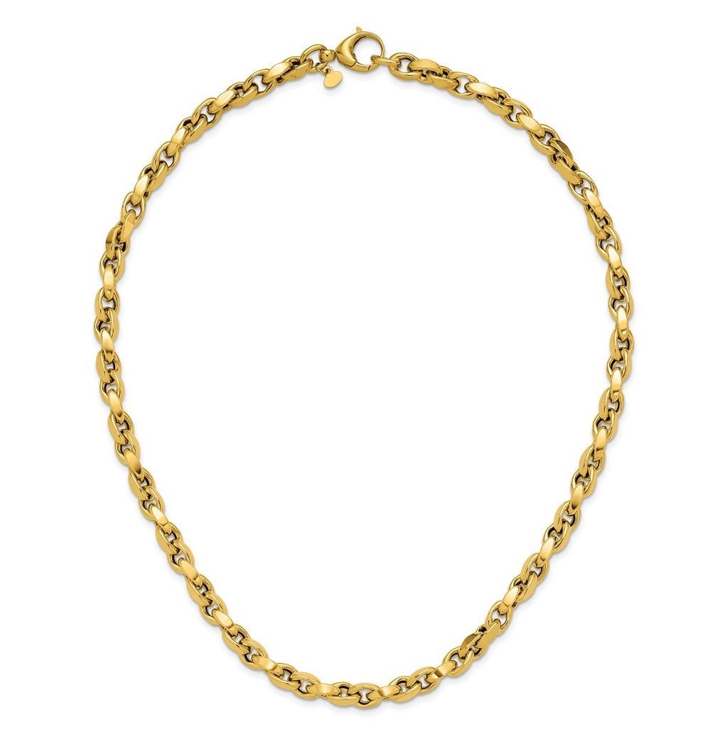 14k Yellow Gold Polished Fancy Link Necklace