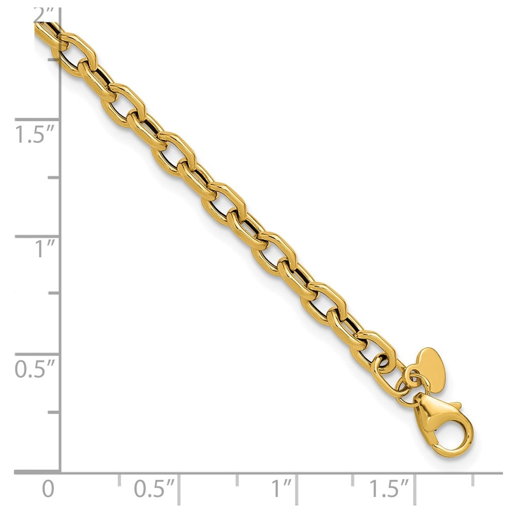 14k Yellow Gold Polished Fancy Link Bracelet