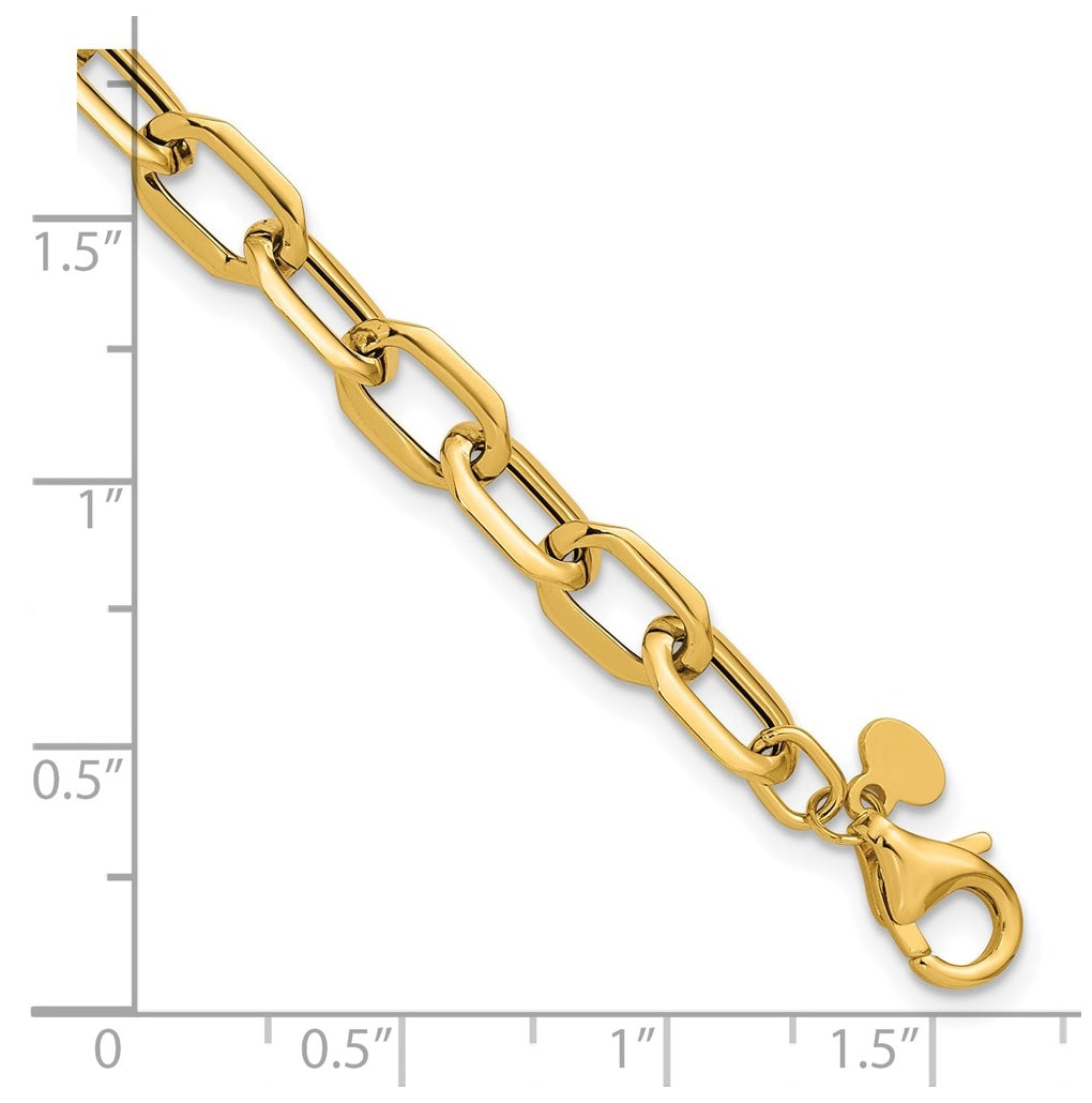 14k Yellow Gold Polished Fancy Link Bracelet
