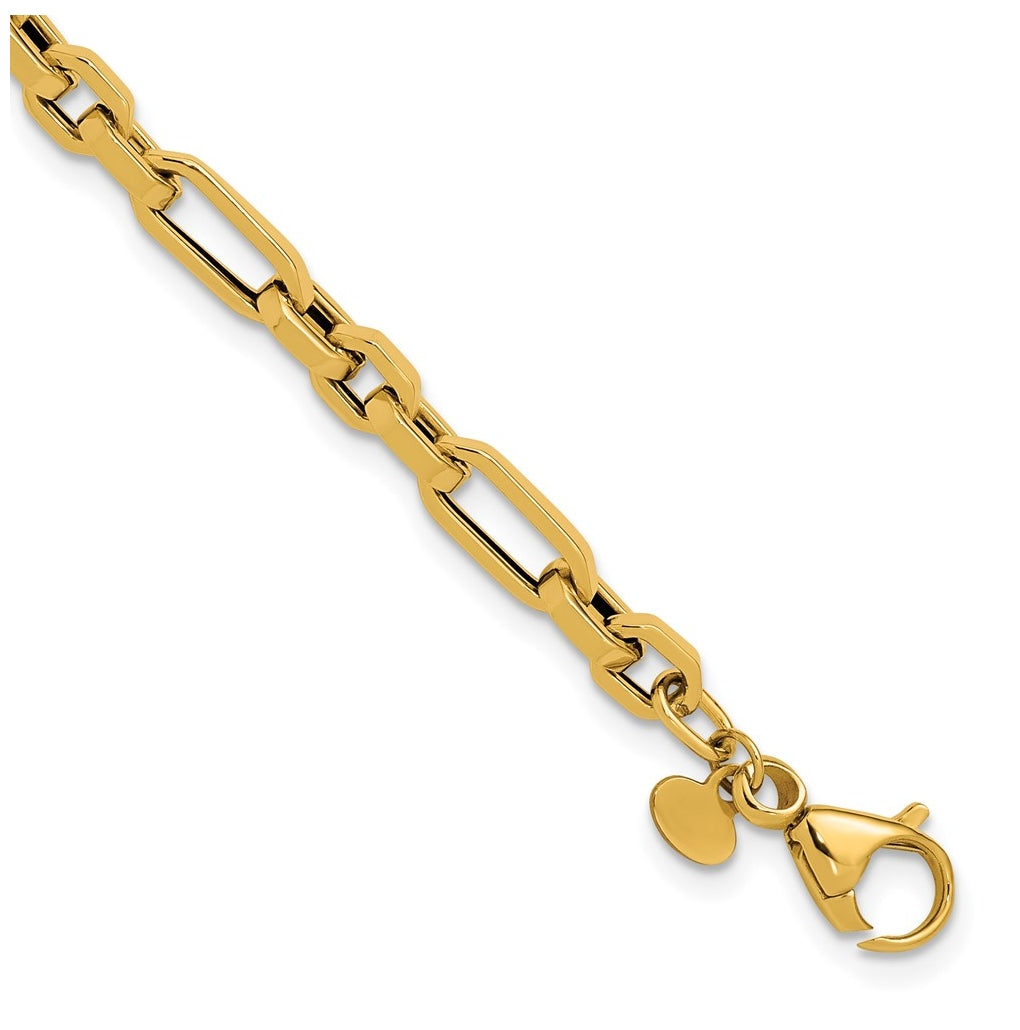14k Yellow Gold Polished Fancy Link Bracelet