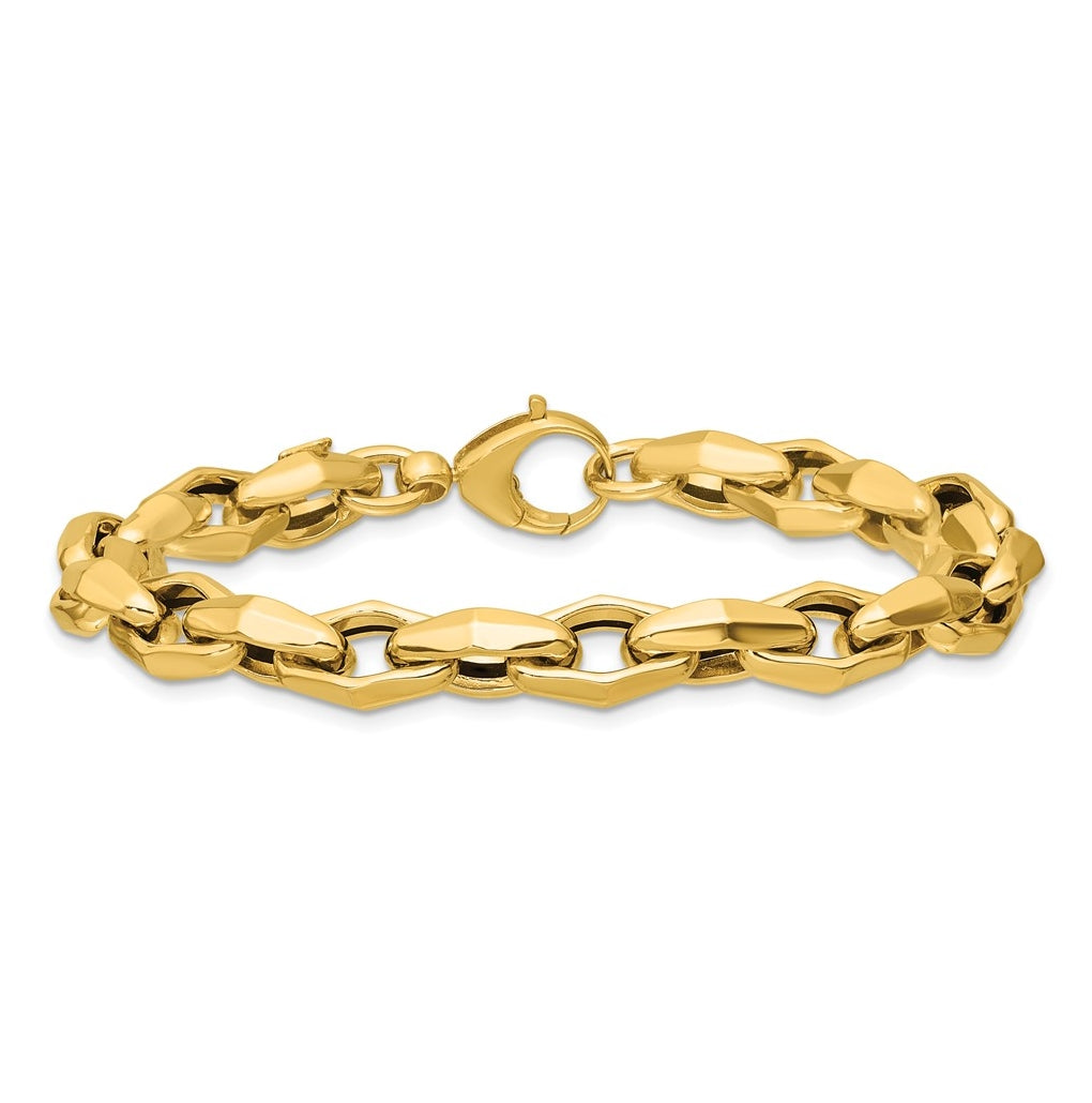 14k Yellow Gold Polished Fancy Link Bracelet