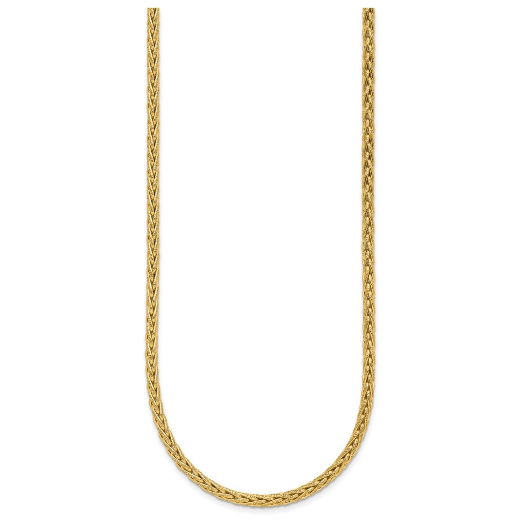 14k Yellow Gold Polished and Textured Fancy Link Necklace