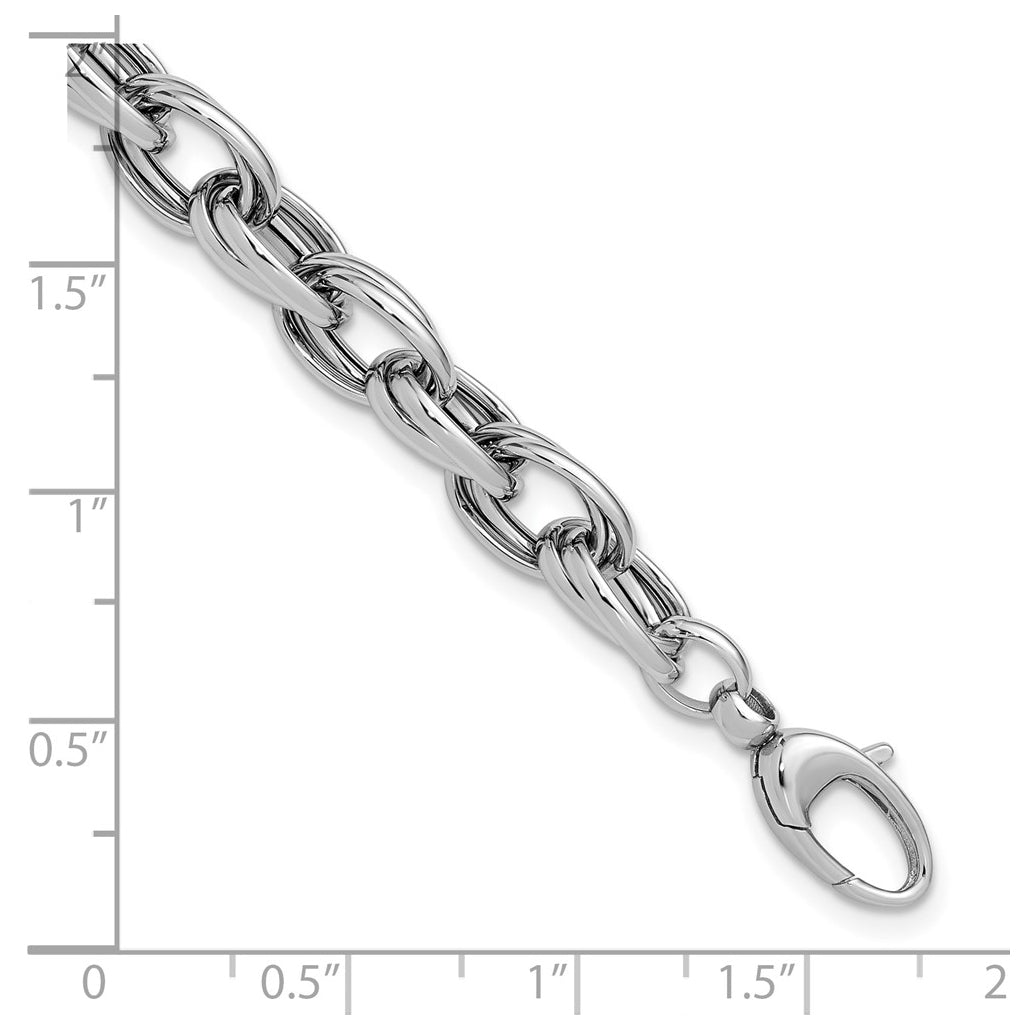 14K White Gold Polished Fancy Link Bracelet