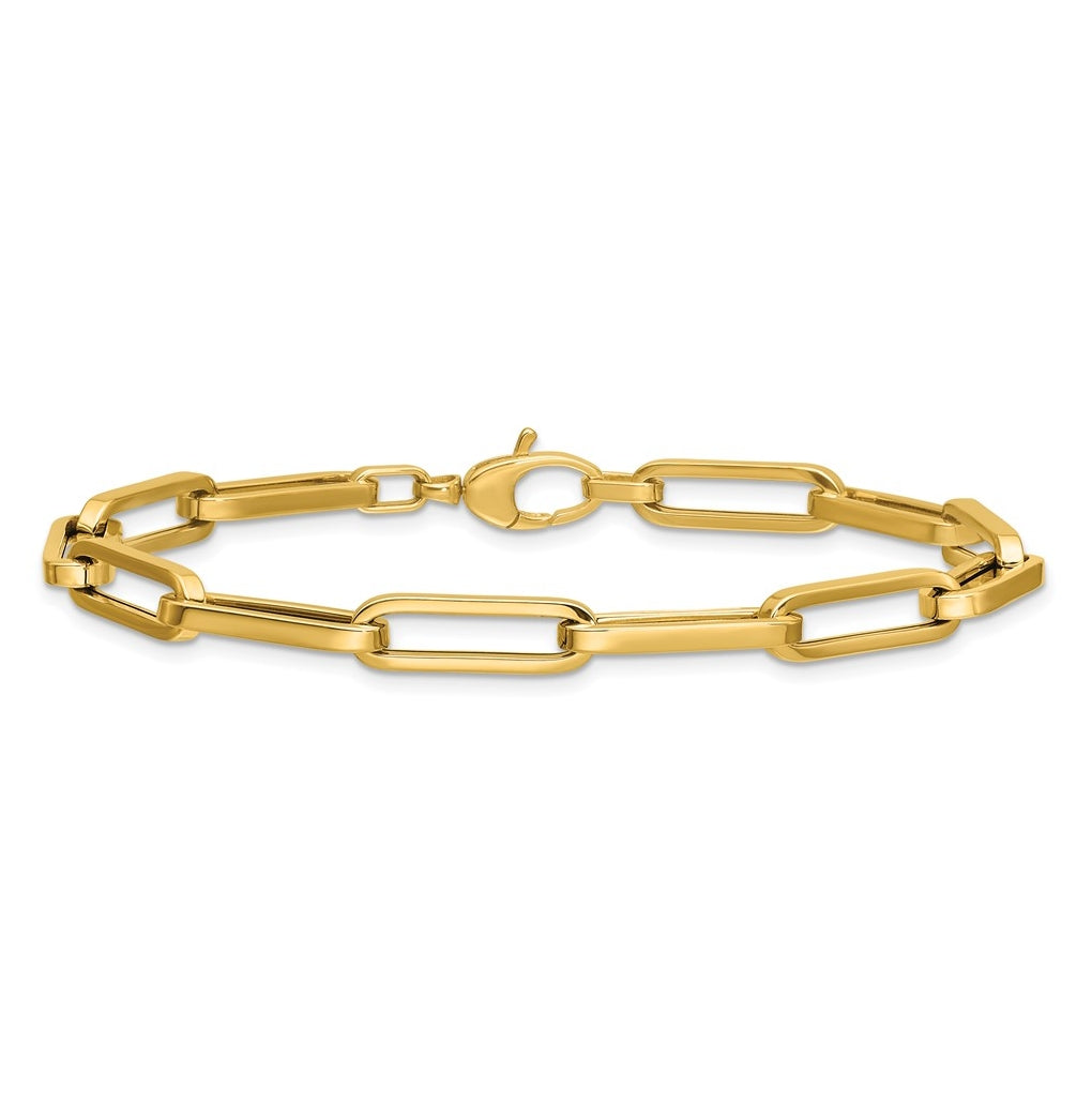 14k Yellow Gold Polished Paperclip Link Bracelet