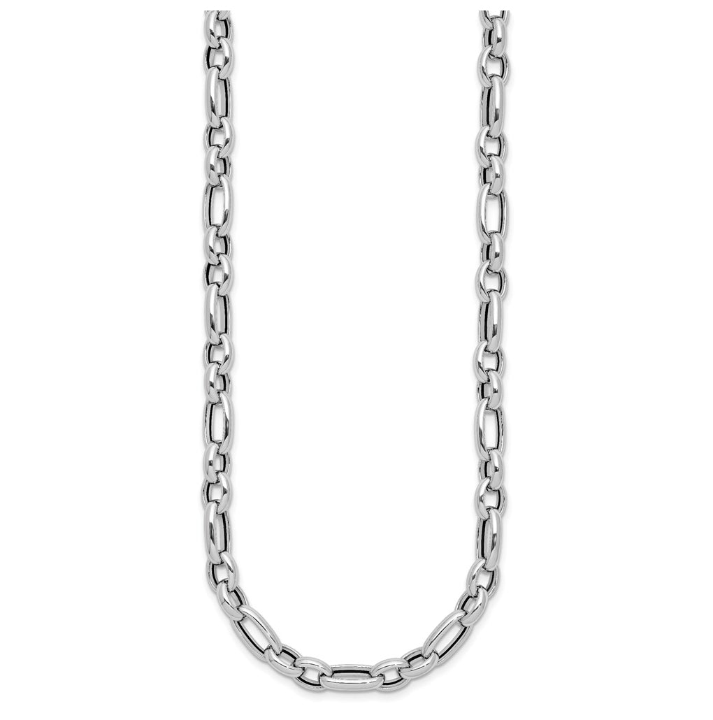 14K White Gold Polished Fancy Link Necklace