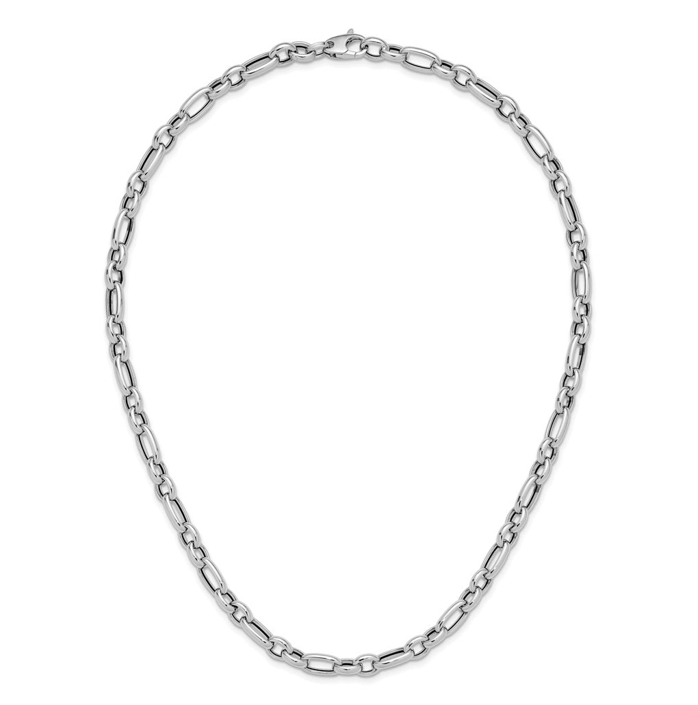 14K White Gold Polished Fancy Link Necklace