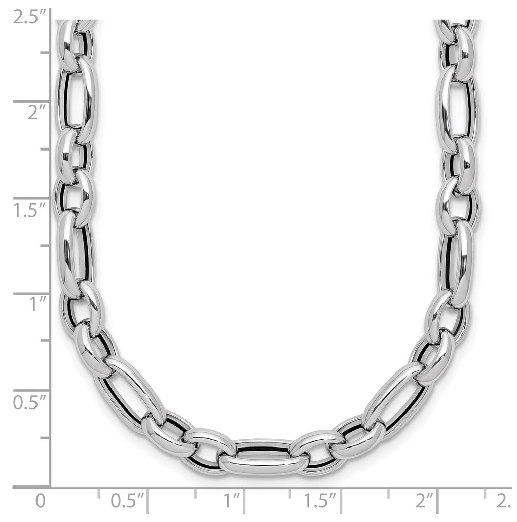 14K White Gold Polished Fancy Link Necklace