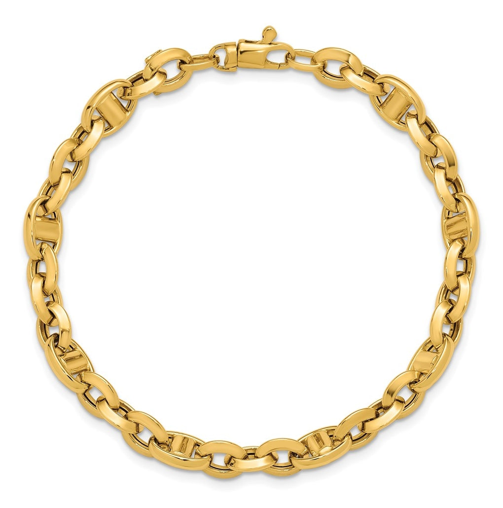14k Yellow Gold Polished Fancy Link Bracelet