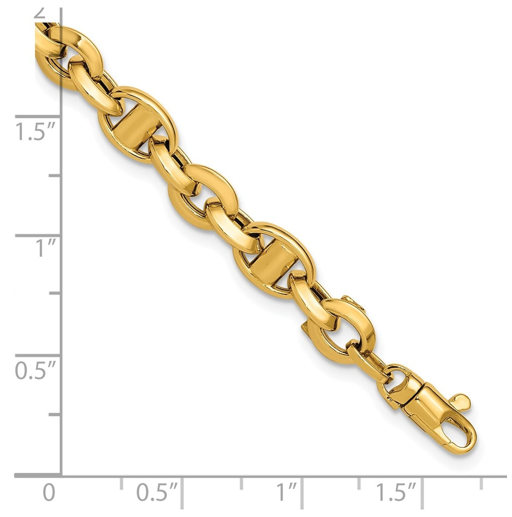 14k Yellow Gold Polished Fancy Link Bracelet