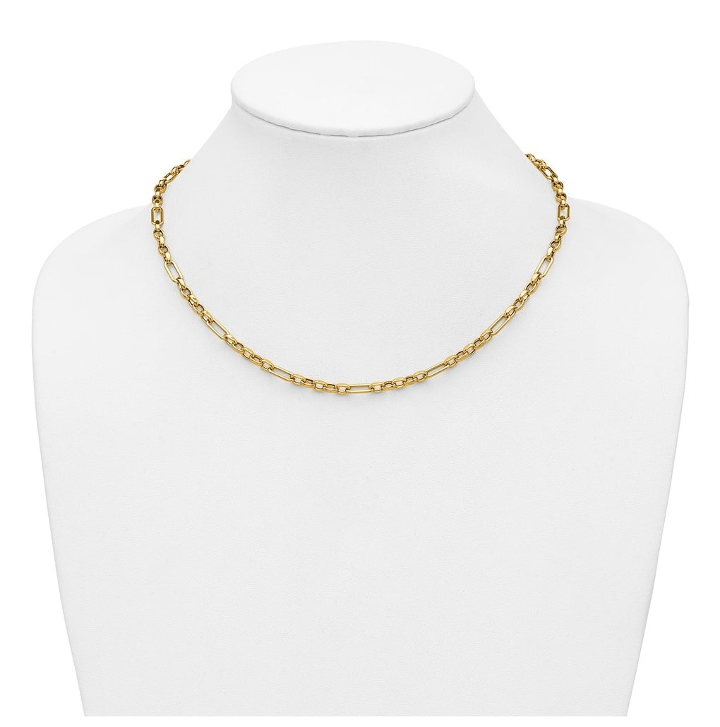 14k Yellow Gold Polished Fancy Link Necklace
