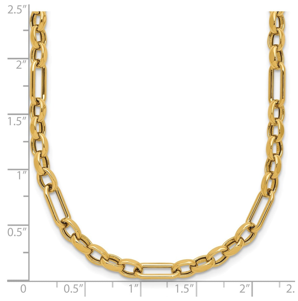 14k Yellow Gold Polished Fancy Link Necklace