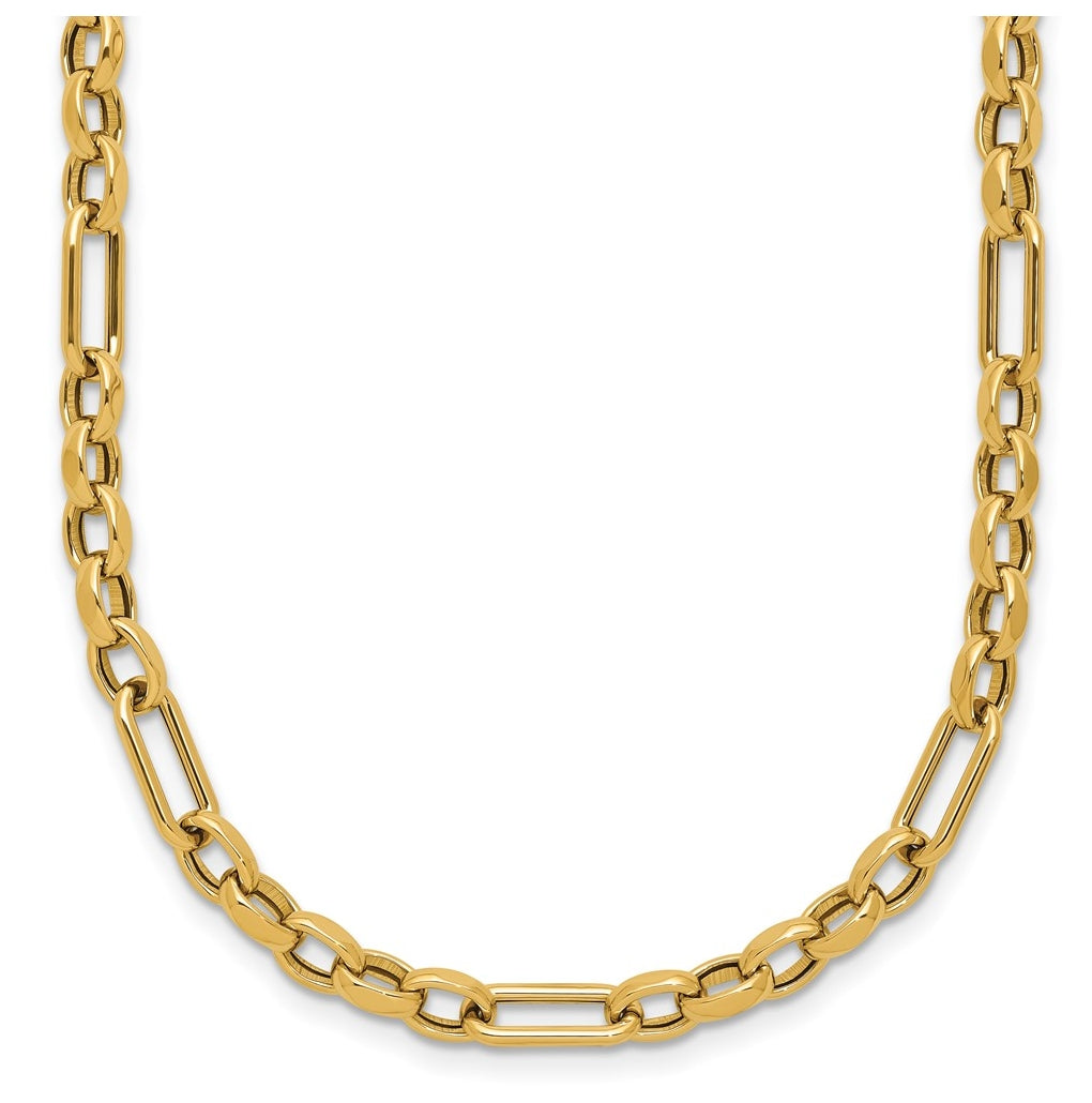14k Yellow Gold Polished Fancy Link Necklace