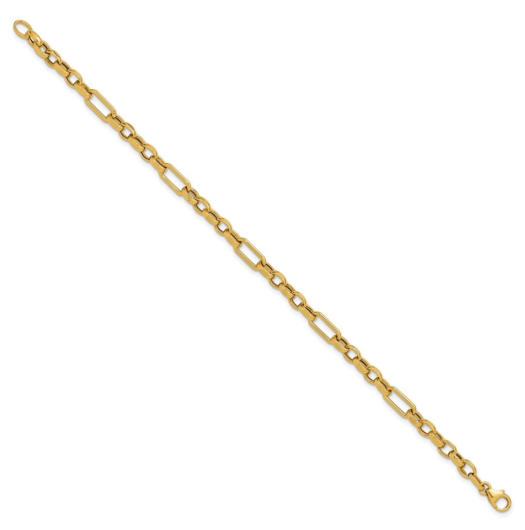 14k Yellow Gold Polished Fancy Link Bracelet