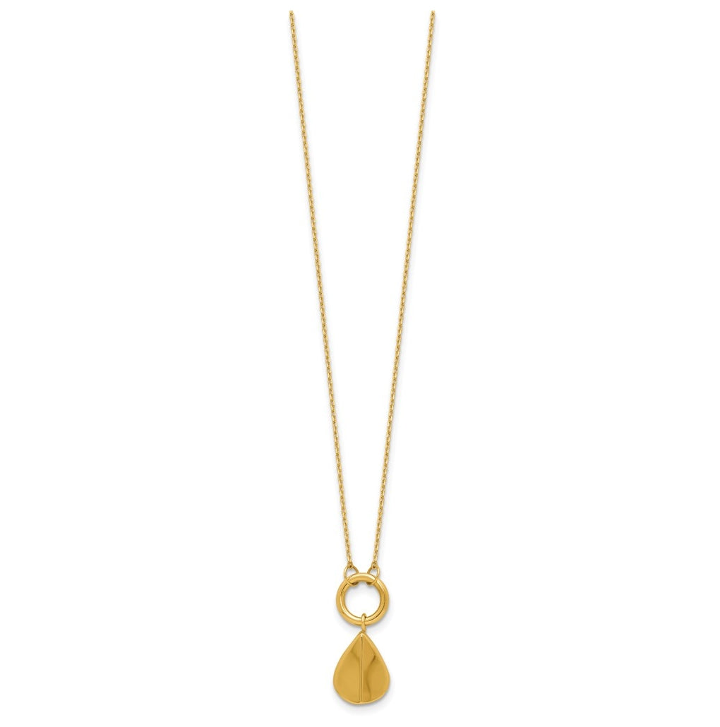14k Yellow Gold Polished Geometric Pendant Necklace