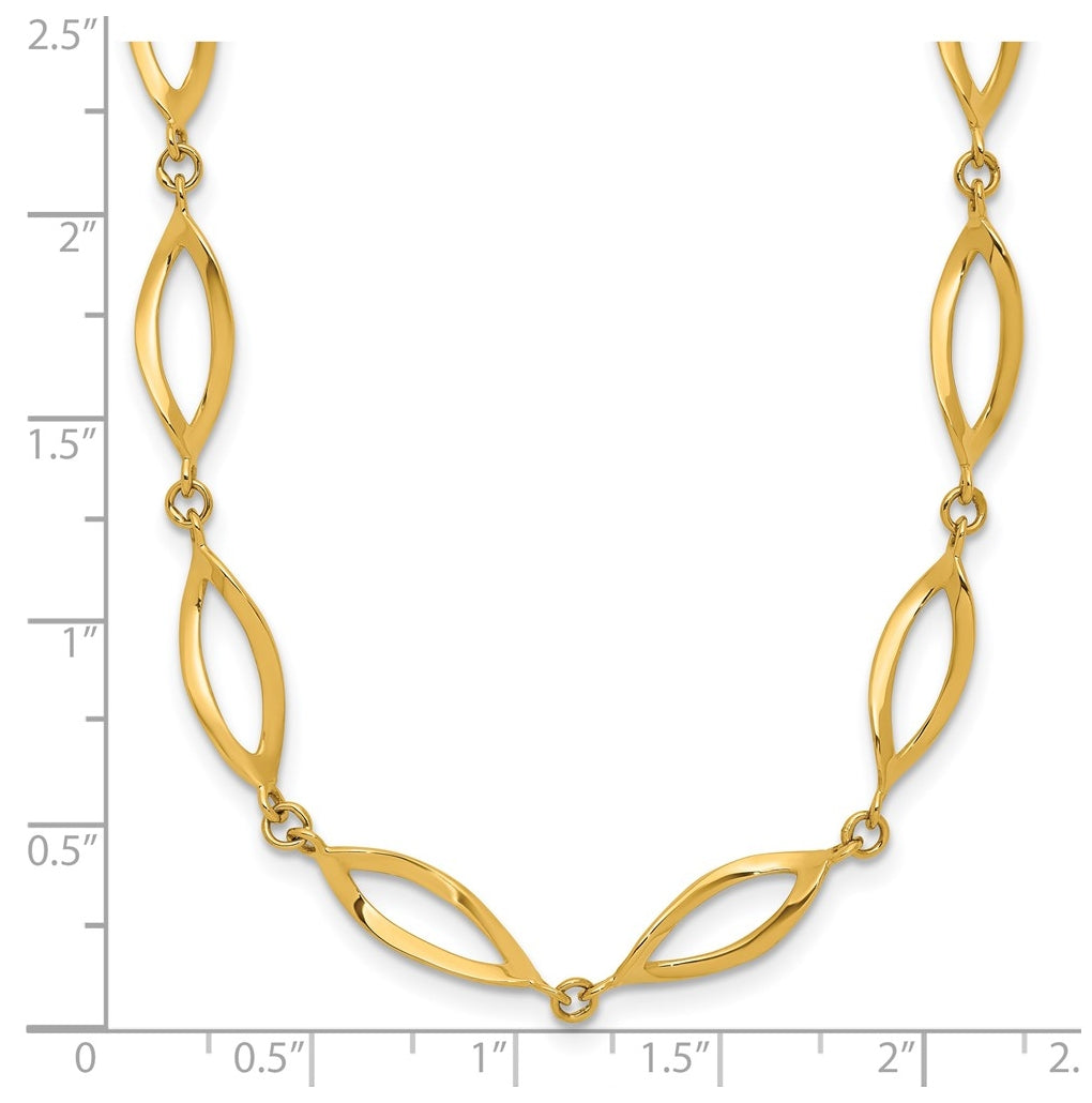 14k Yellow Gold Polished Fancy Link Necklace