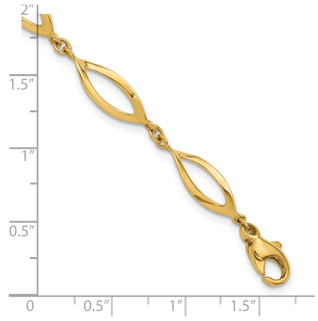14k Yellow Gold Polished Fancy Link Bracelet