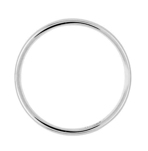 14k White Gold 2.5mm Lightweight Half Round Wedding Band Size 5.5