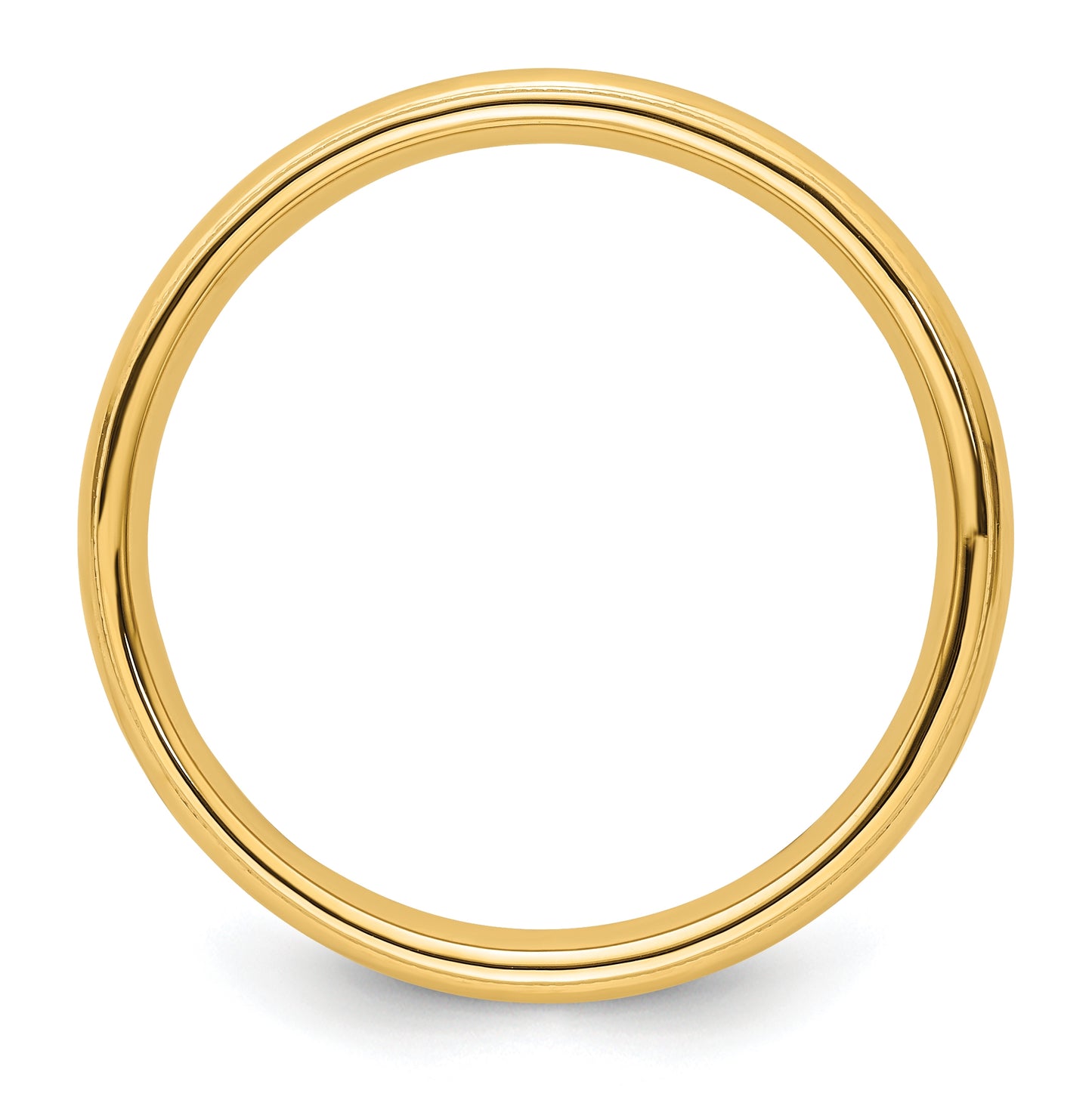 10k Yellow Gold 4mm Milgrain Half Round Comfort Fit Wedding Band Size 4.5