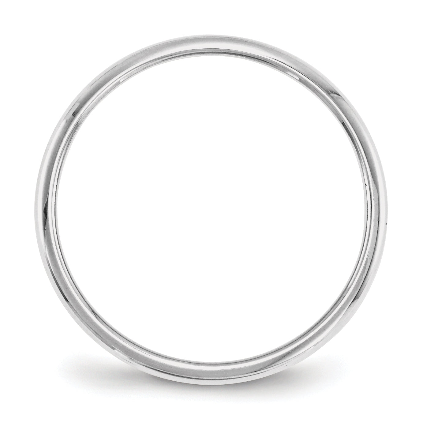 Platinum 2mm Half Round Wedding Band Size 4.5