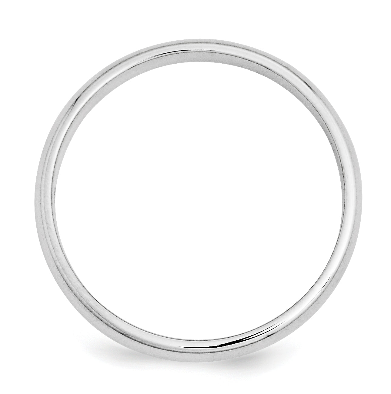 Platinum 3mm Half Round Wedding Band Size 5.5