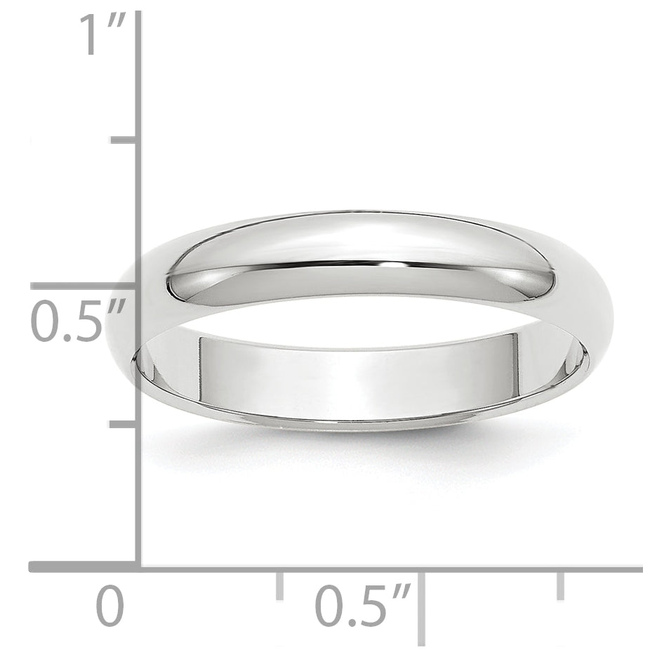 Platinum 4mm Half Round Wedding Band Size 5.5