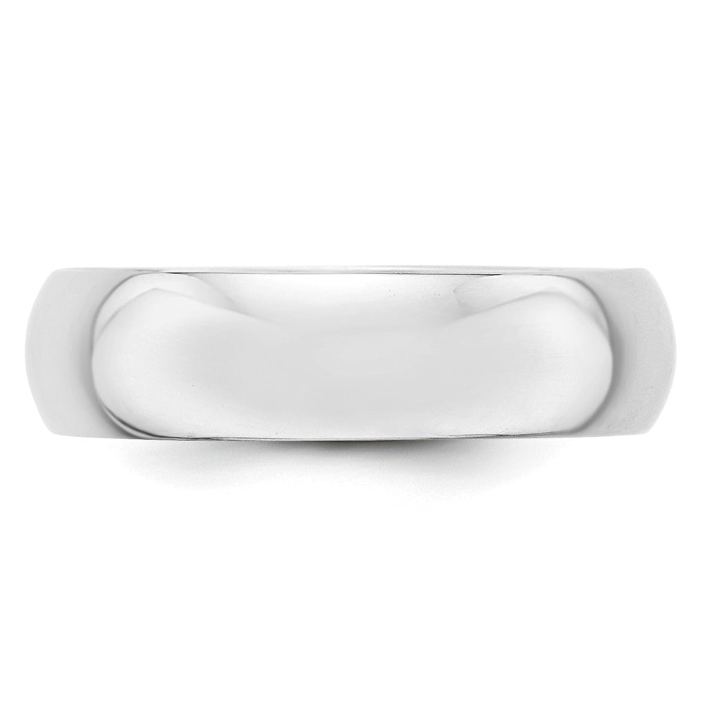 Platinum 6mm Half-Round Wedding Band – Elegant Jewelry Gift for Birthday, Anniversary, Engagement, Wedding