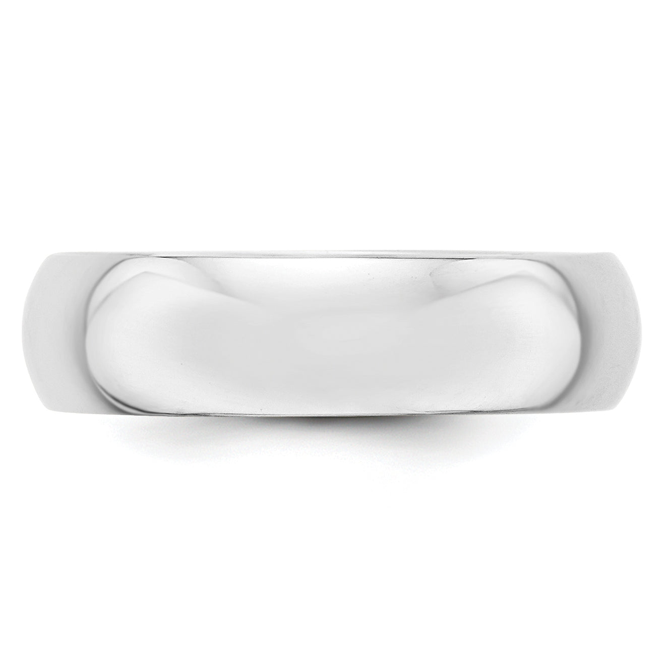Platinum 6mm Half Round Wedding Band Size 5.5
