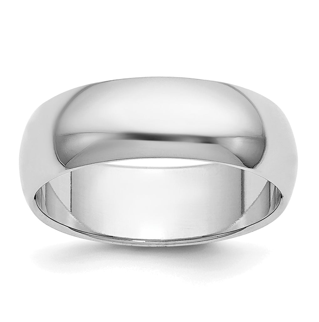 14k Yellow Or White Gold Or Platinum Half Round Wedding Band