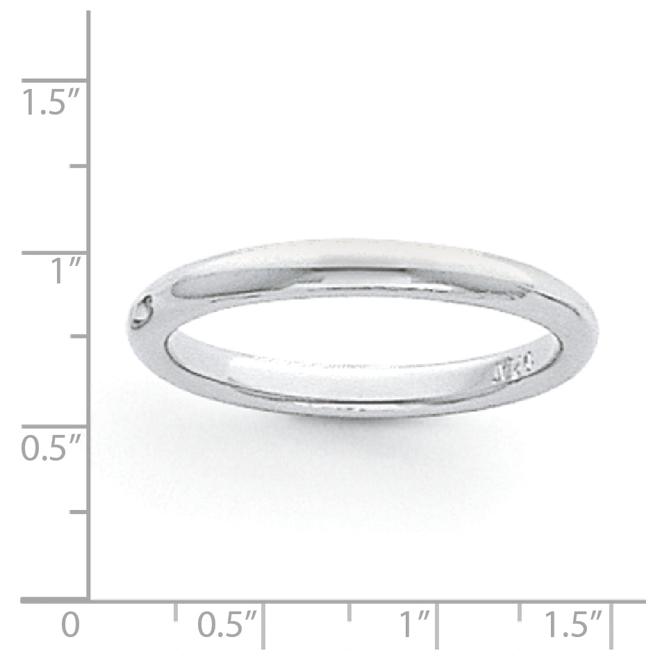 Platinum 3mm Lightweight Comfort-Fit Wedding Band Size 4.5