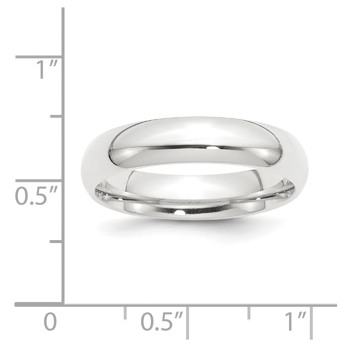 Platinum 5mm Lightweight Comfort-Fit Wedding Band Size 5.5