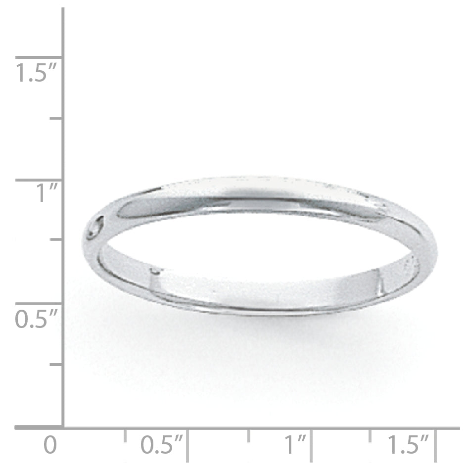 14k Yellow Or White Or Rose Gold Or Platinum Lightweight Half Round Wedding Band