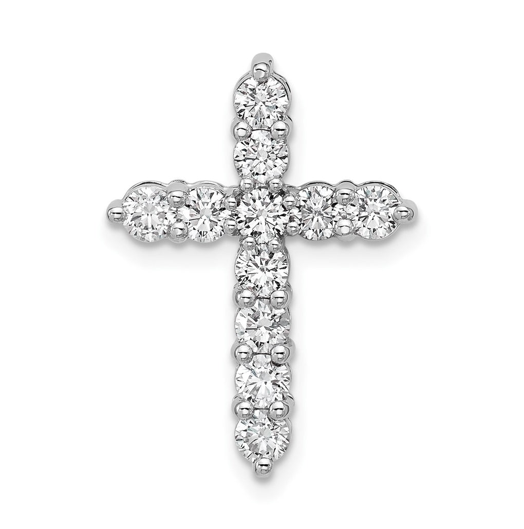 14k White Gold 4 carat Lab Grown Diamond VS+ F+ Complete Cross Chain Slide Pendant