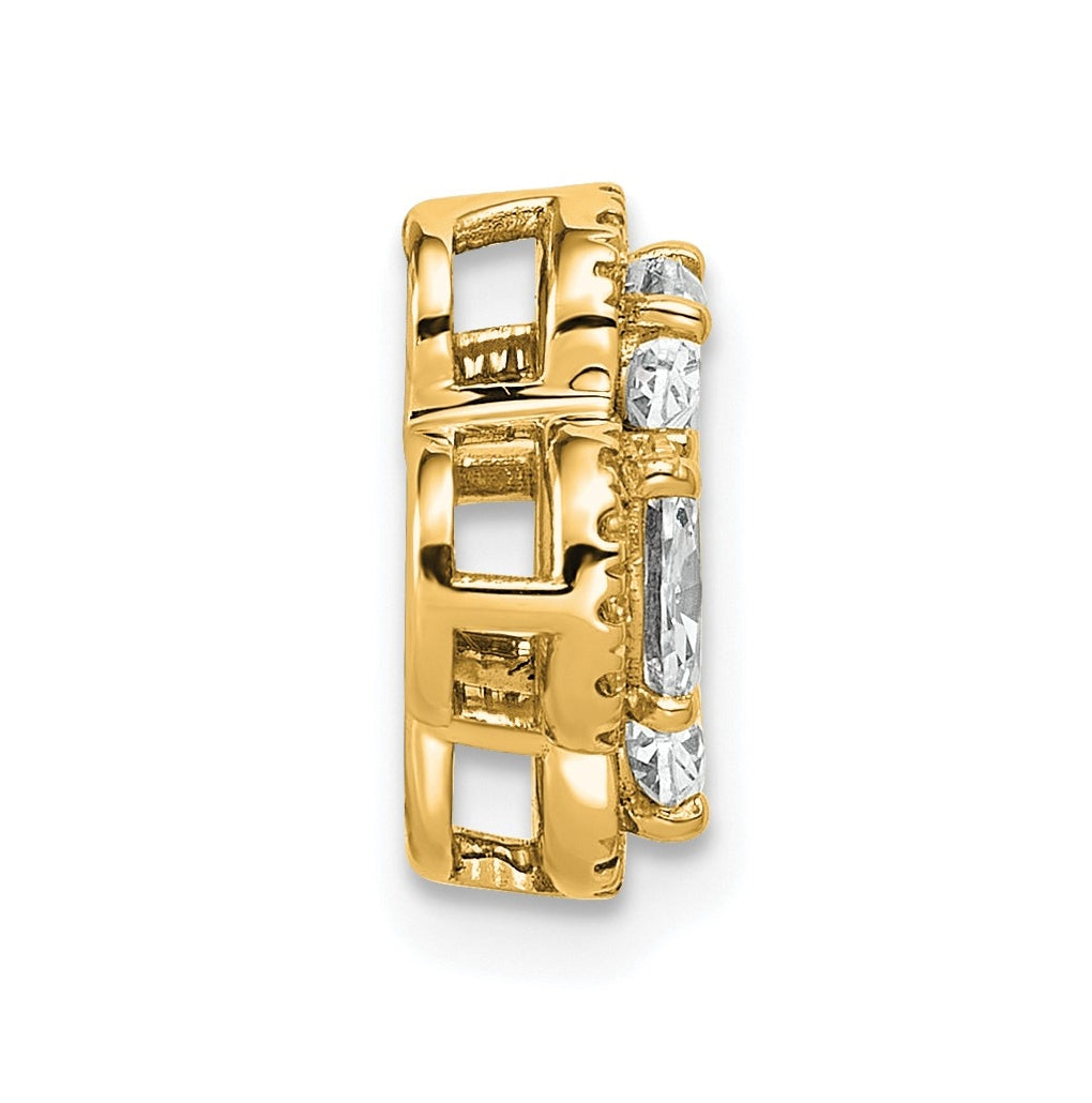 14k Yellow Gold 1 1/8 carat Lab Grown Diamond VS/SI+ G+ Complete Cluster Chain Slide Pendant