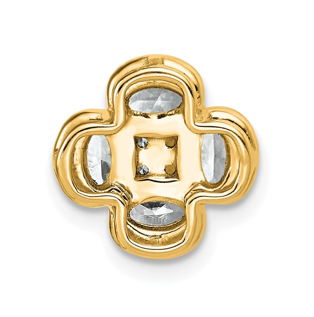 14k Yellow Gold 1 1/8 carat Lab Grown Diamond VS/SI+ G+ Complete Cluster Chain Slide Pendant