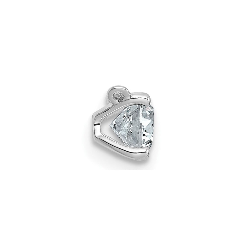 14k White Gold 1/2 carat Lab Grown Diamond VS+ F+ Round Complete Four Prong Chain Slide Pendant