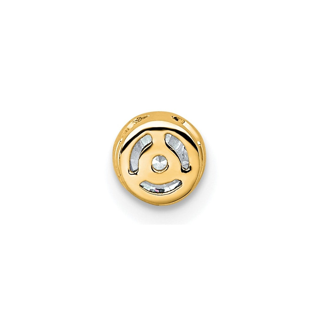 14K Yellow Or White Gold Lab Grown Diamond VS+ F+ Round Complete Bezel Set Chain Slide Pendant