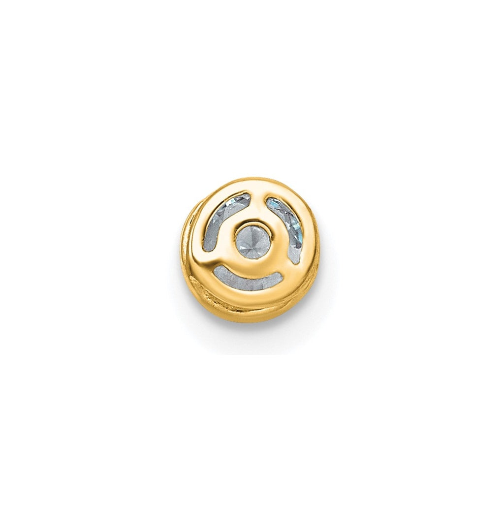 14K Yellow Or White Gold Lab Grown Diamond VS+ F+ Round Complete Bezel Set Chain Slide Pendant