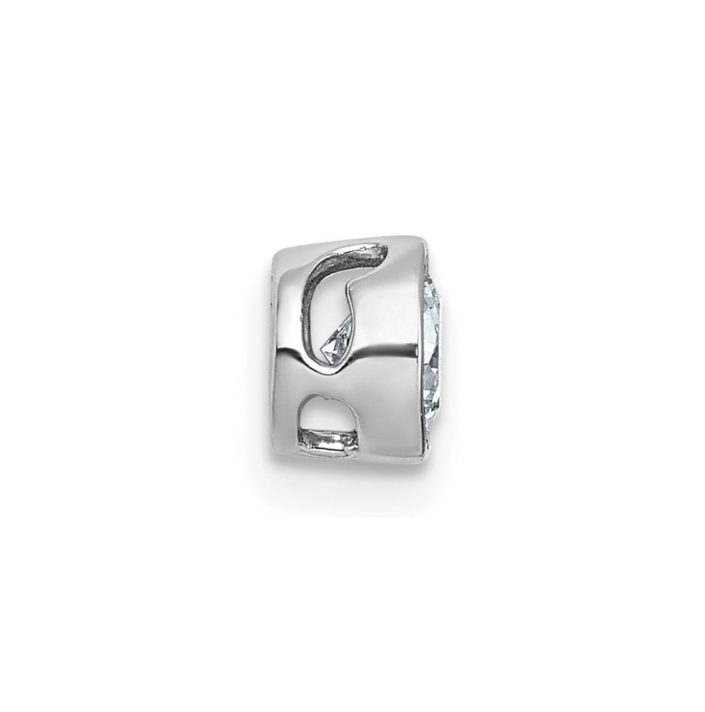 14K Yellow Or White Gold Lab Grown Diamond VS+ F+ Round Complete Bezel Set Chain Slide Pendant