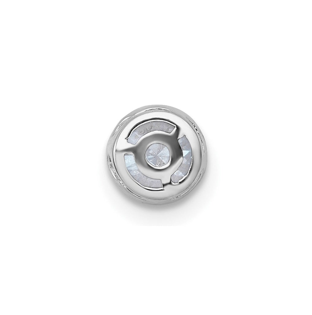 14K Yellow Or White Gold Lab Grown Diamond VS+ F+ Round Complete Bezel Set Chain Slide Pendant
