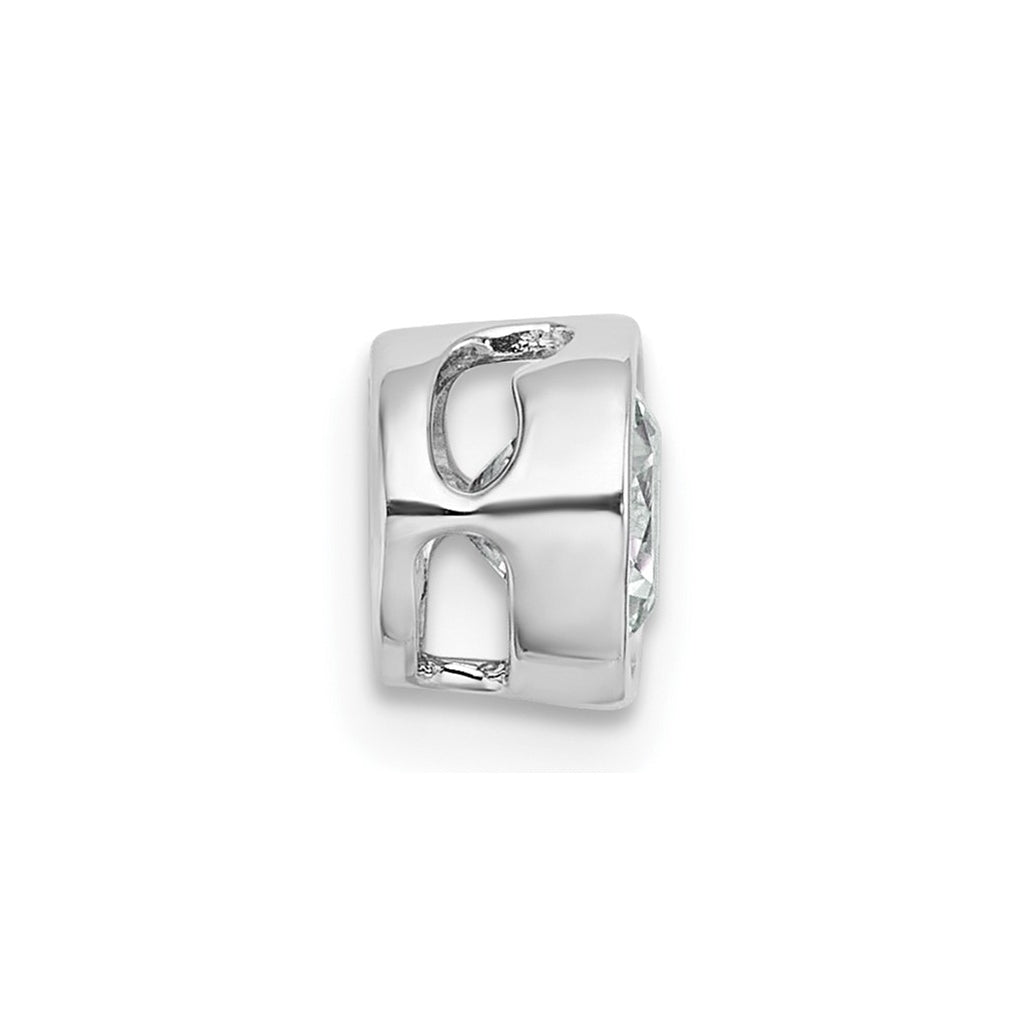 14K Yellow Or White Gold Lab Grown Diamond VS+ F+ Round Complete Bezel Set Chain Slide Pendant