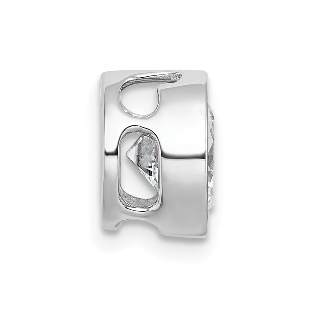 14K Yellow Or White Gold Lab Grown Diamond VS+ F+ Round Complete Bezel Set Chain Slide Pendant