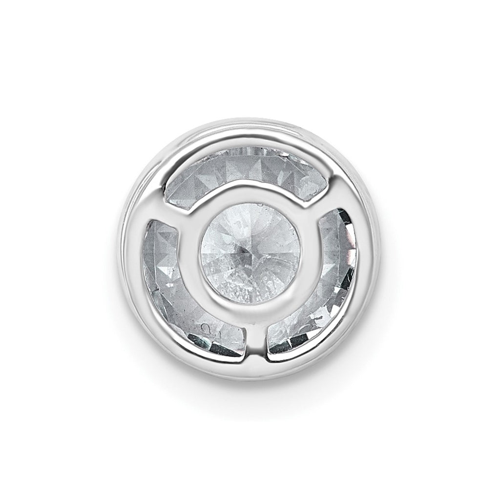 14K Yellow Or White Gold Lab Grown Diamond VS+ F+ Round Complete Bezel Set Chain Slide Pendant