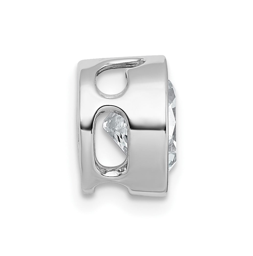 14K Yellow Or White Gold Lab Grown Diamond VS+ F+ Round Complete Bezel Set Chain Slide Pendant