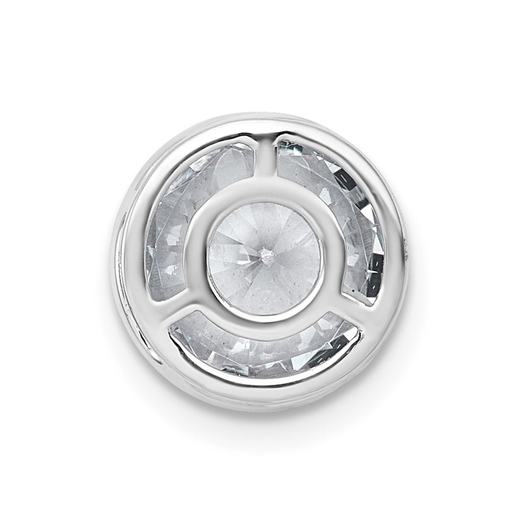 14K Yellow Or White Gold Certified Lab Grown Diamond VS+ F+ Round Complete Bezel Set Chain Slide Pendant