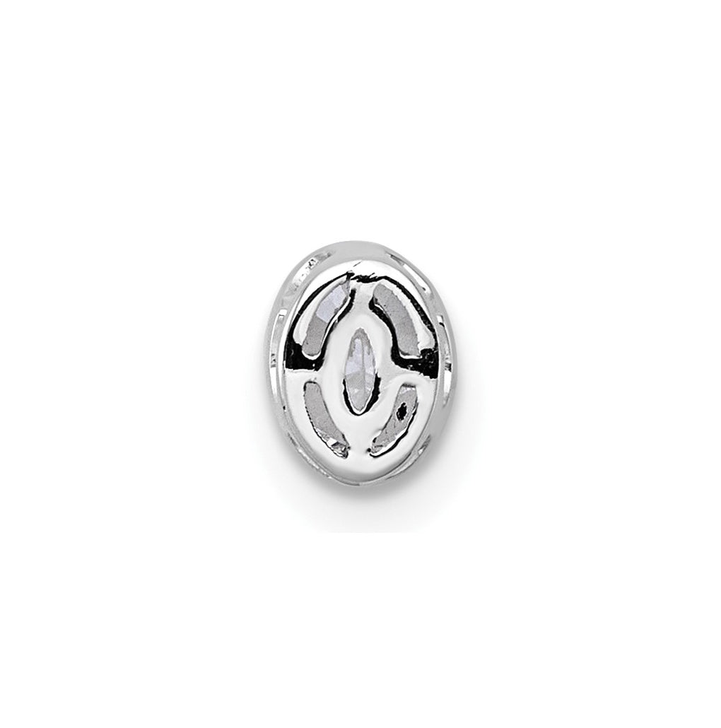 14K Yellow Or White Gold Lab Grown Diamond VS+ F+ Oval Complete Bezel Set Chain Slide Pendant