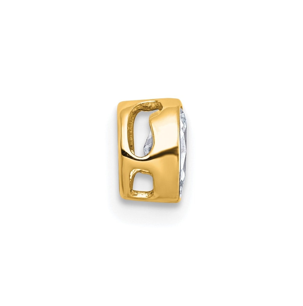 14K Yellow Or White Gold Lab Grown Diamond VS+ F+ Oval Complete Bezel Set Chain Slide Pendant