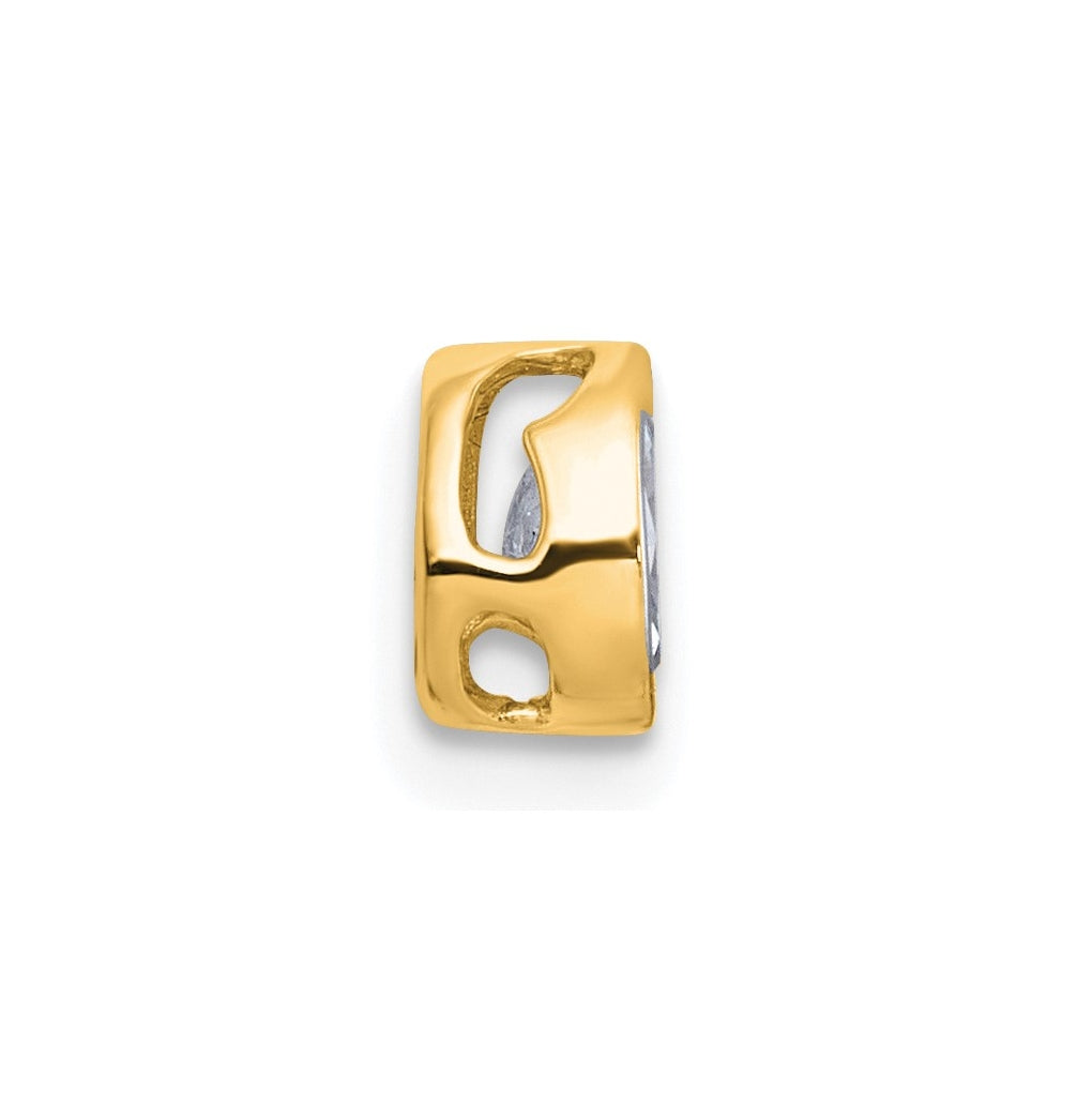 14K Yellow Or White Gold Lab Grown Diamond VS+ F+ Oval Complete Bezel Set Chain Slide Pendant