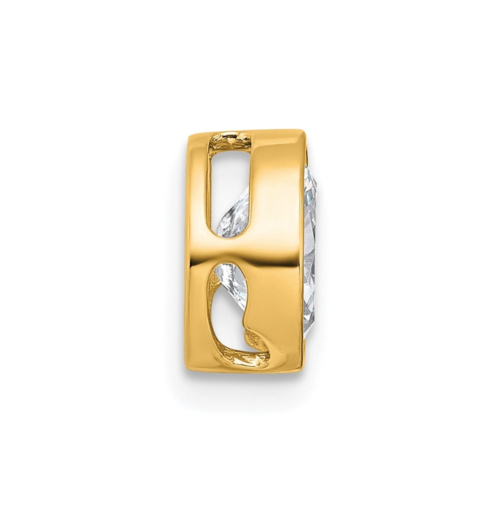 14K Yellow Or White Gold Lab Grown Diamond VS+ F+ Oval Complete Bezel Set Chain Slide Pendant